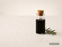 StoppOx® RE 60, bio – dunkler Rosmarinextrakt in Glasflasche mit Rosmarinzweig